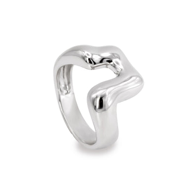 Anillo de plata irregular líquido
