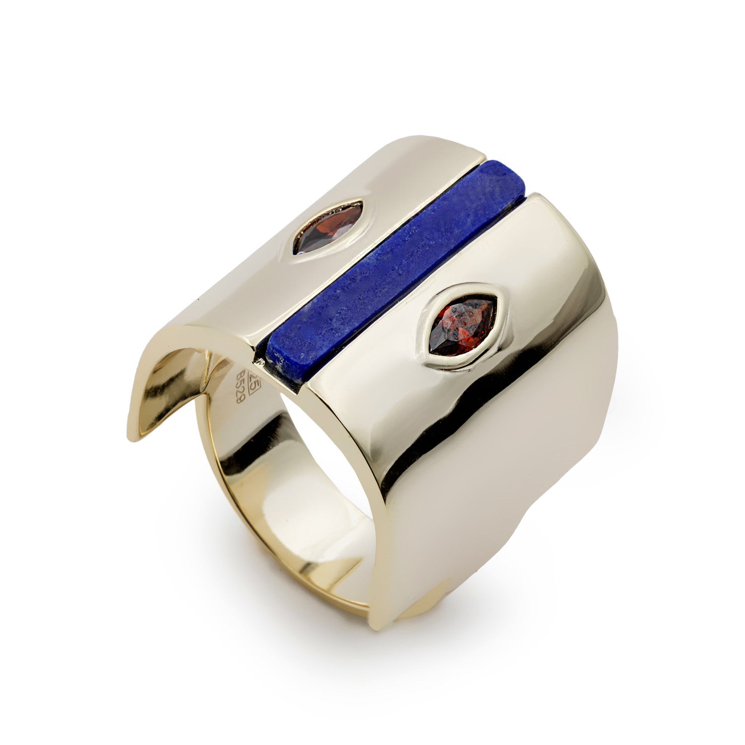 Anillos de diseño con franja de lapislázuli