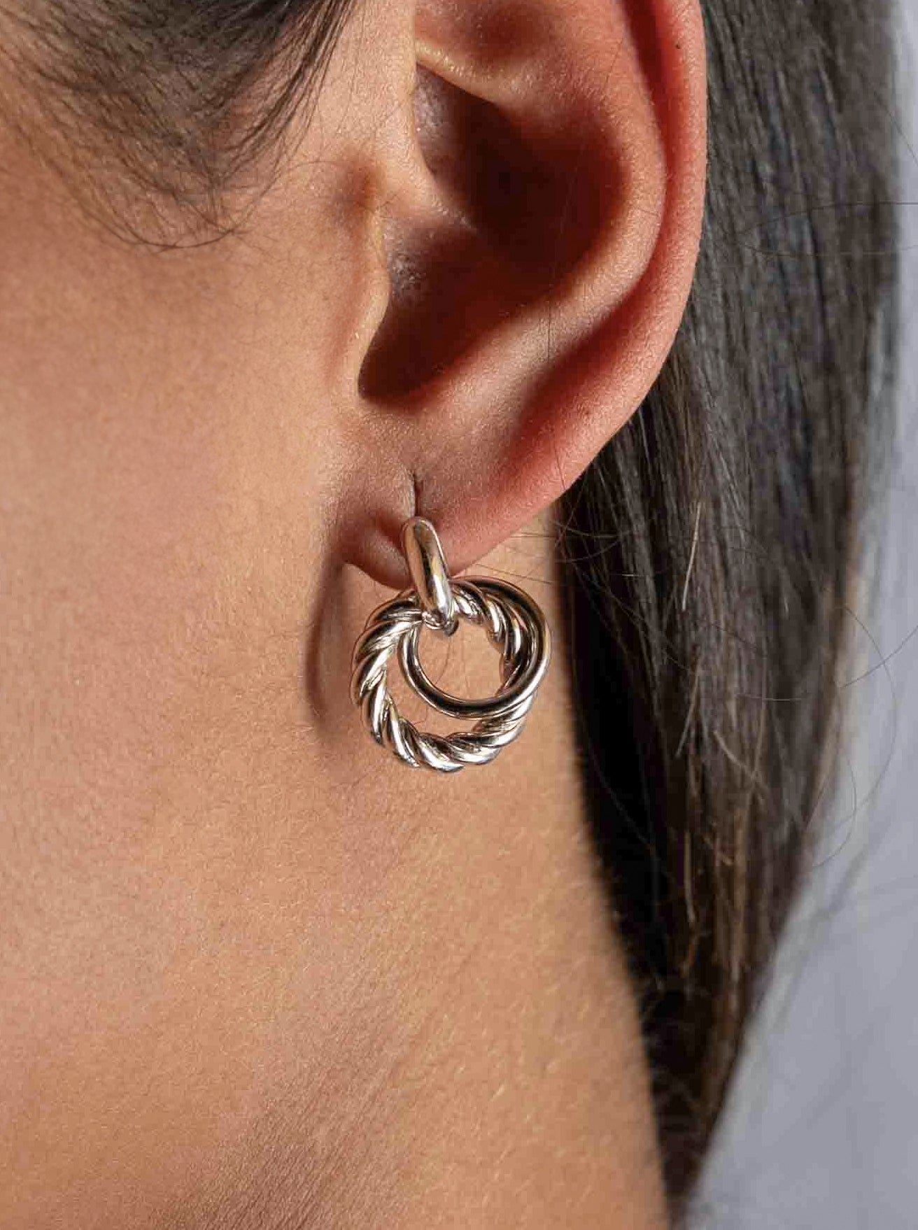 Elegant and timeless braided design hoop earrings