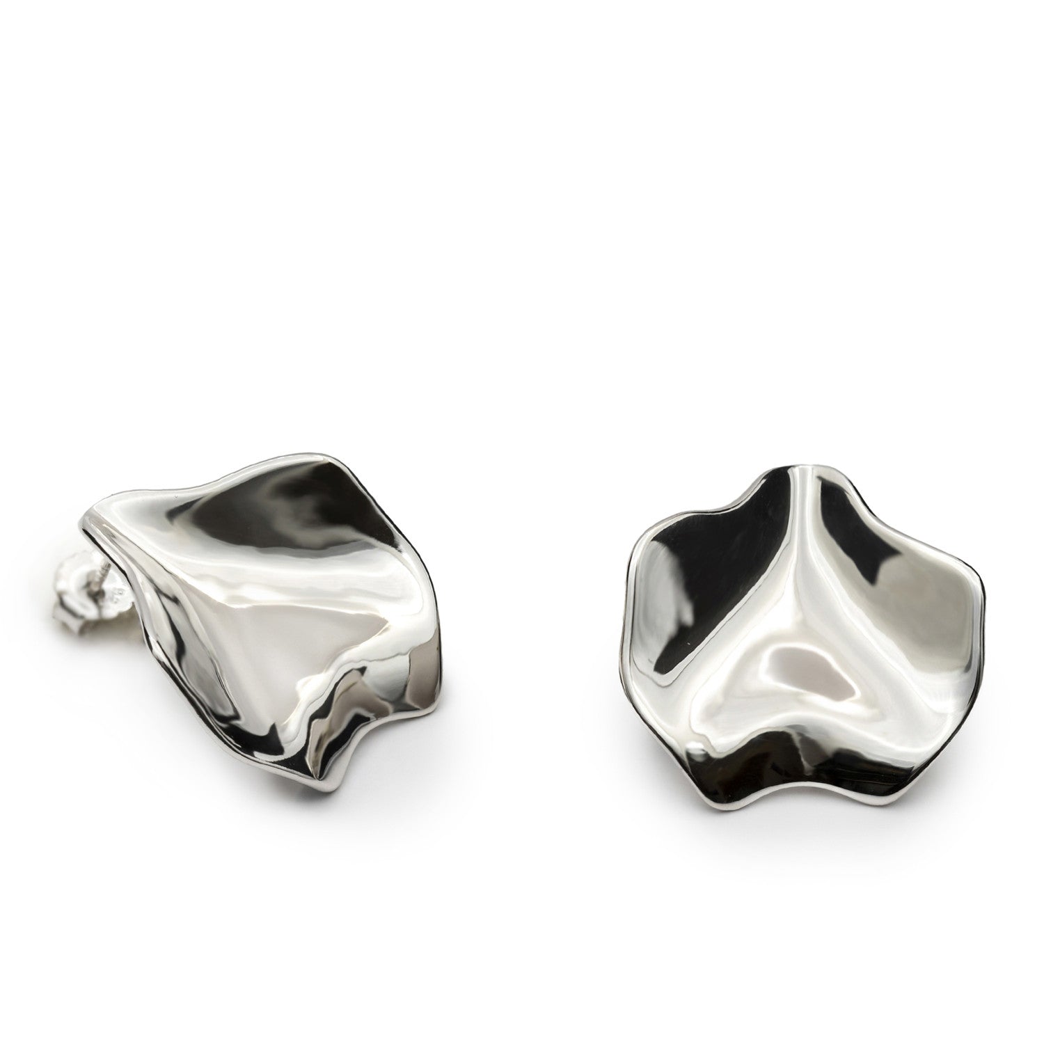 Boucles d'oreilles originaux de argent design fluide et organique