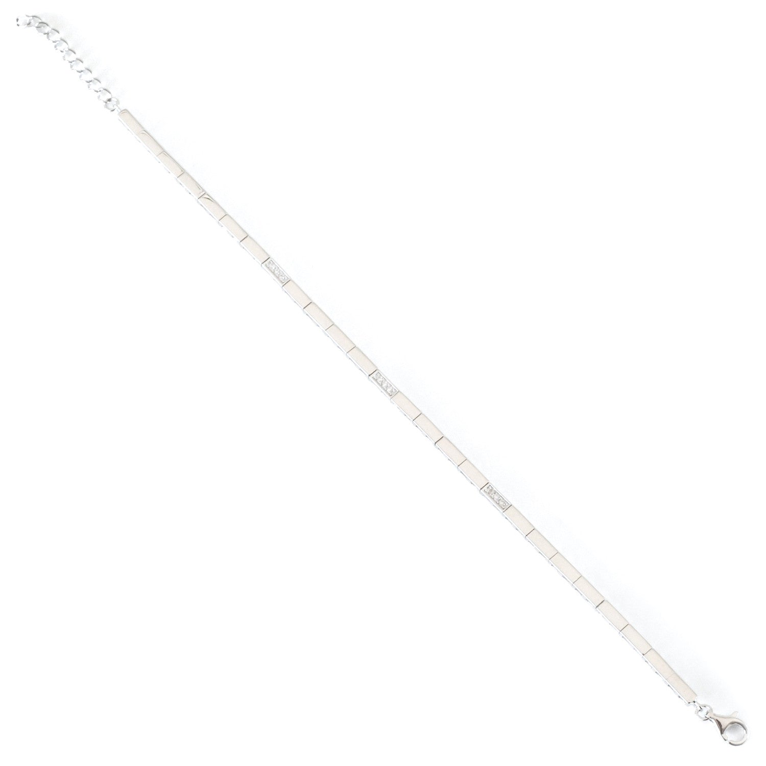 Pulsera brillante de plata diseño fino con circonitas