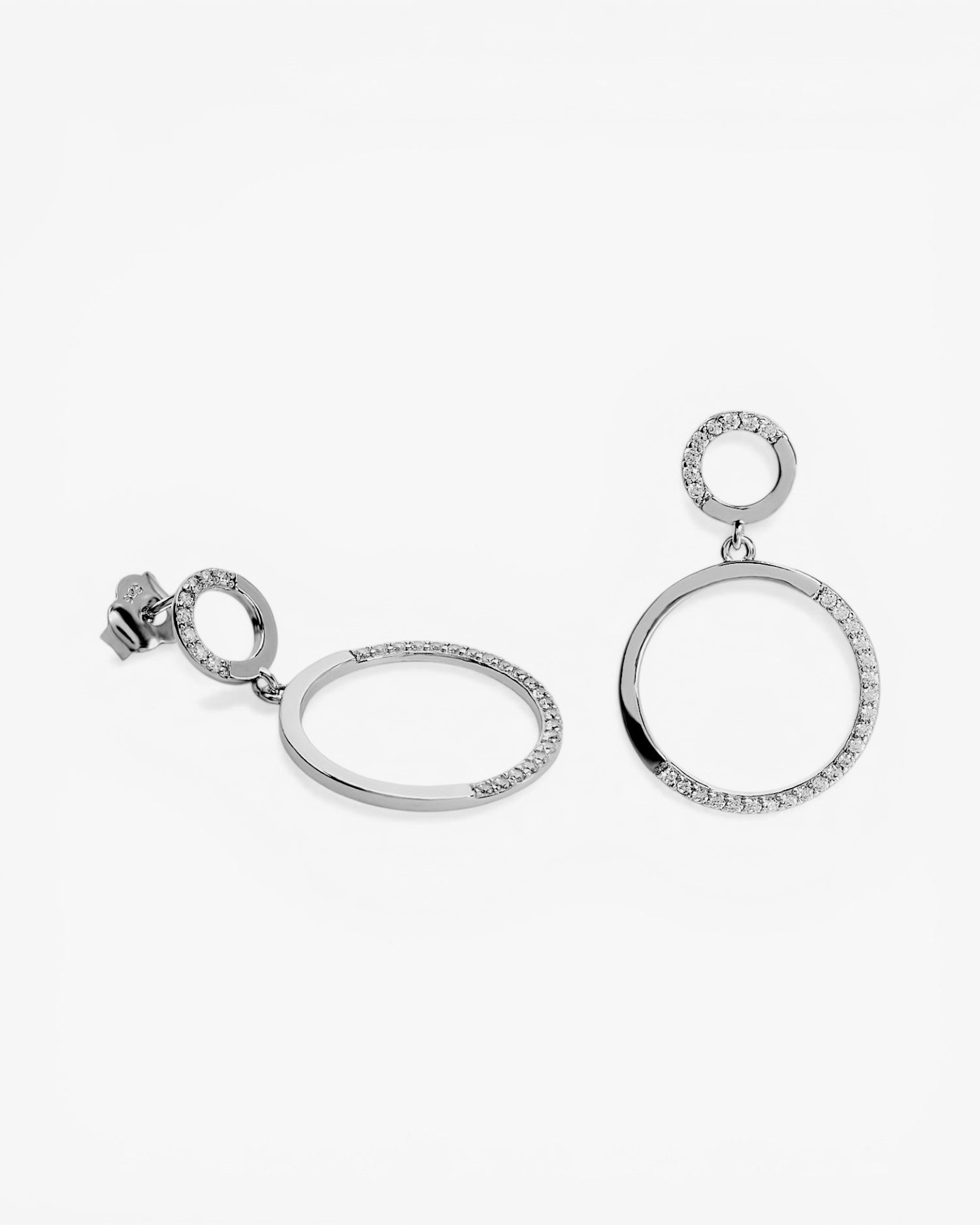 Pendientes doble circulo con circonitas