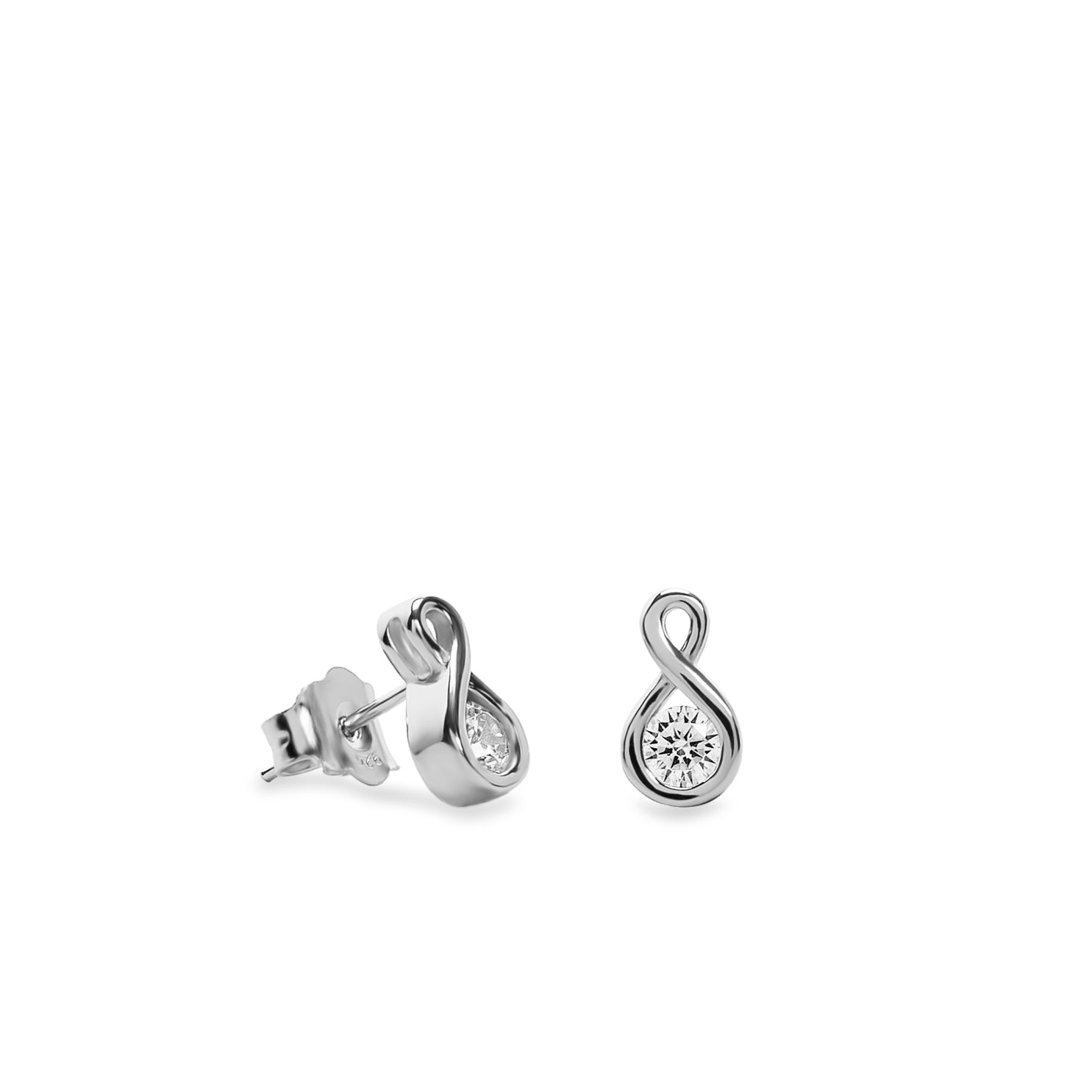 boucles d'oreilles petits form lazo avec zircons