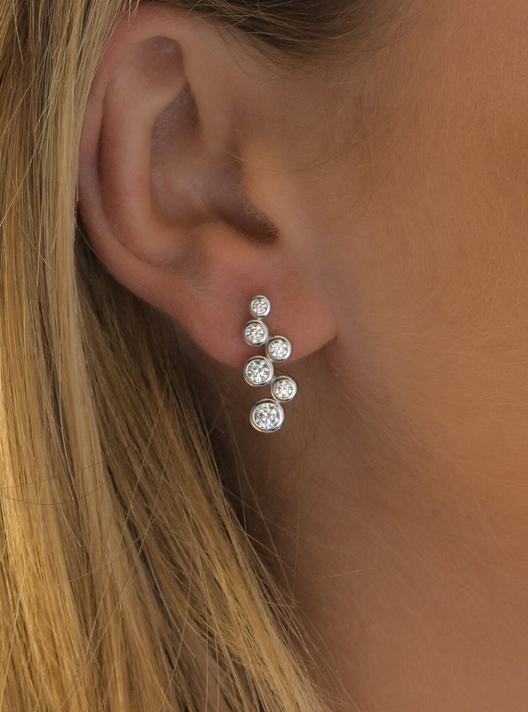 Pendientes tipo burbujas con circonitas