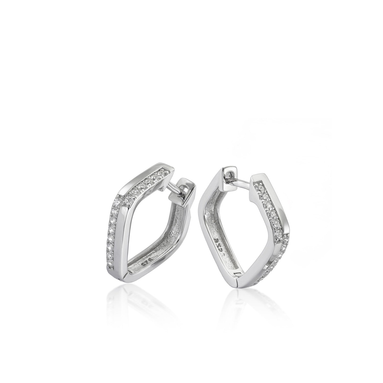 Petites boucles d'oreillescréole de avec zircons zircons