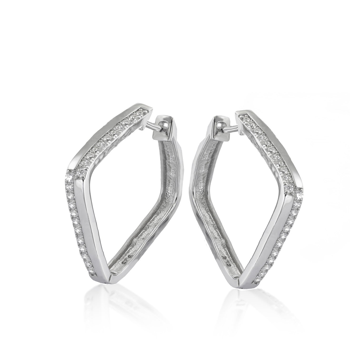 Boucles d'oreillescréole de avec zircons zircons