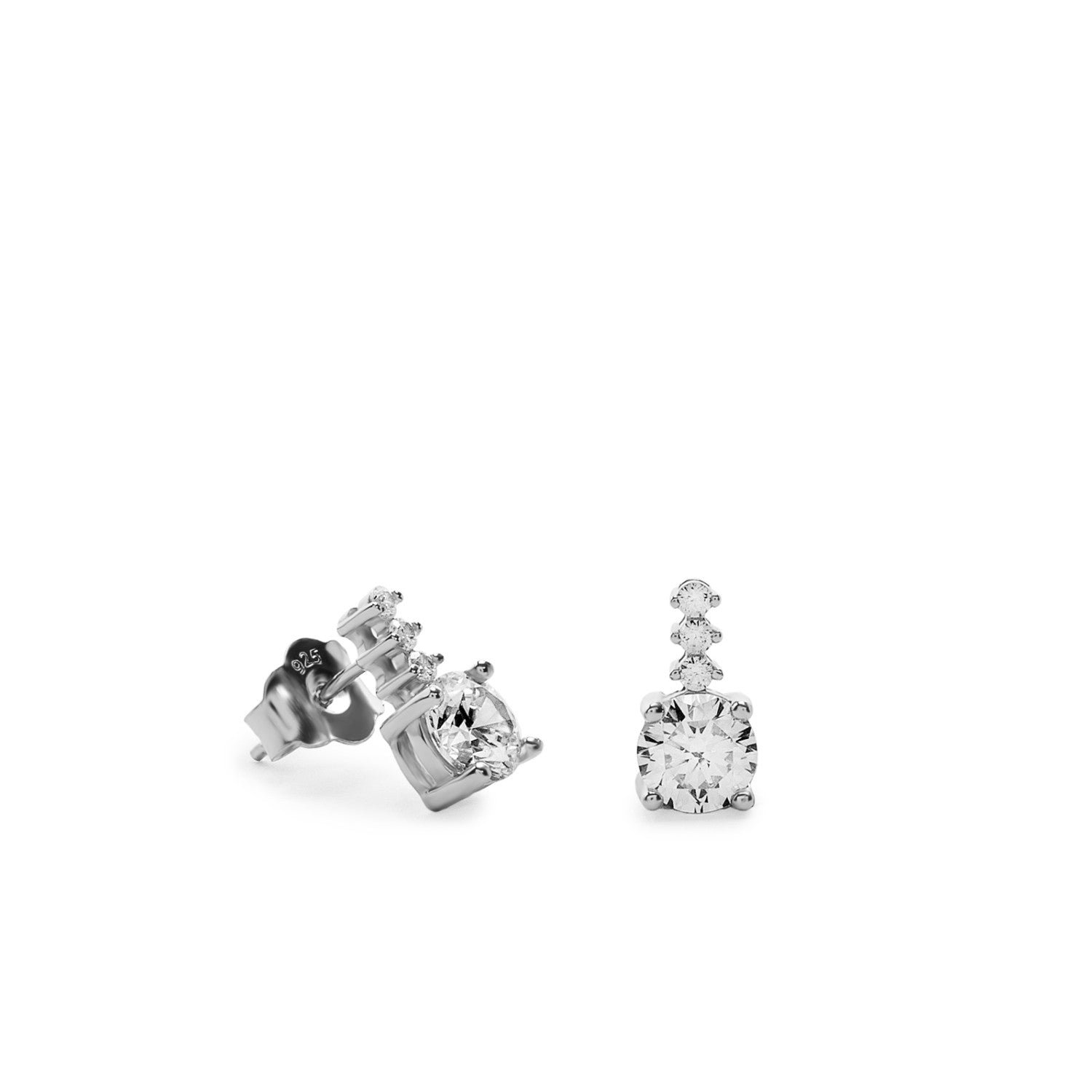 boucles d'oreilles petits avec zircons de différentes tailles