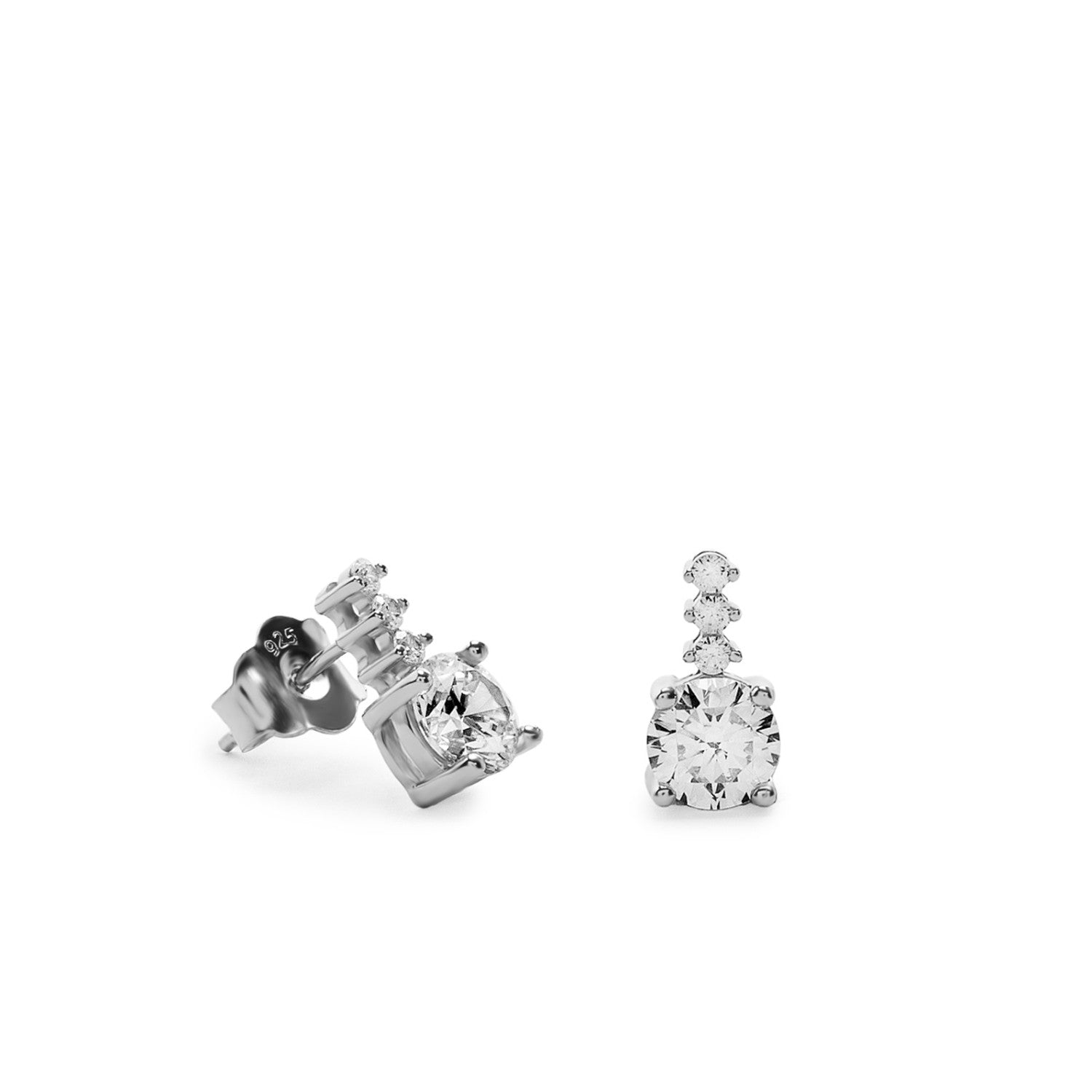 Boucles d'oreilles petits avec zircons de différentes tailles