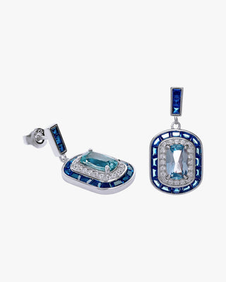 Pendientes de piedras de colores ovalados tono azul