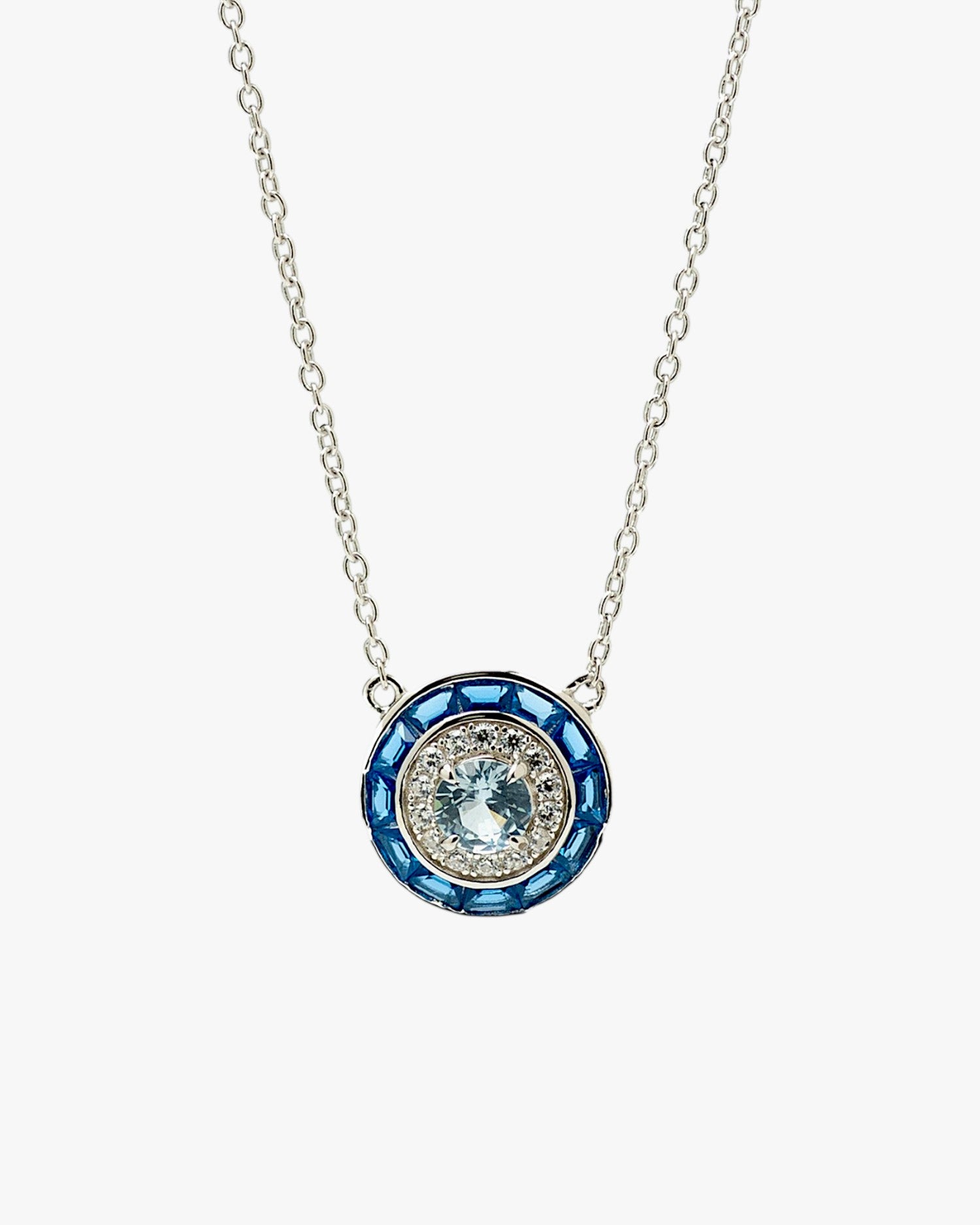Collares con piedras diseño circular tono azul