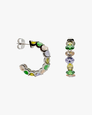 Pendientes aro con piedras en tonos vibrantes