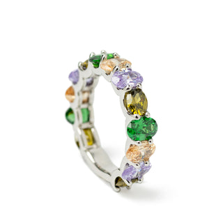 Anillos con piedras multicolor diseño vibrante