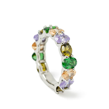 Anillos con piedras multicolor diseño vibrante