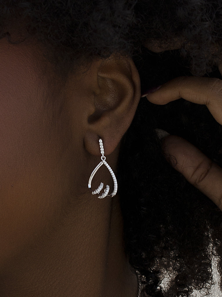 Pendeintes long silver with design elegant