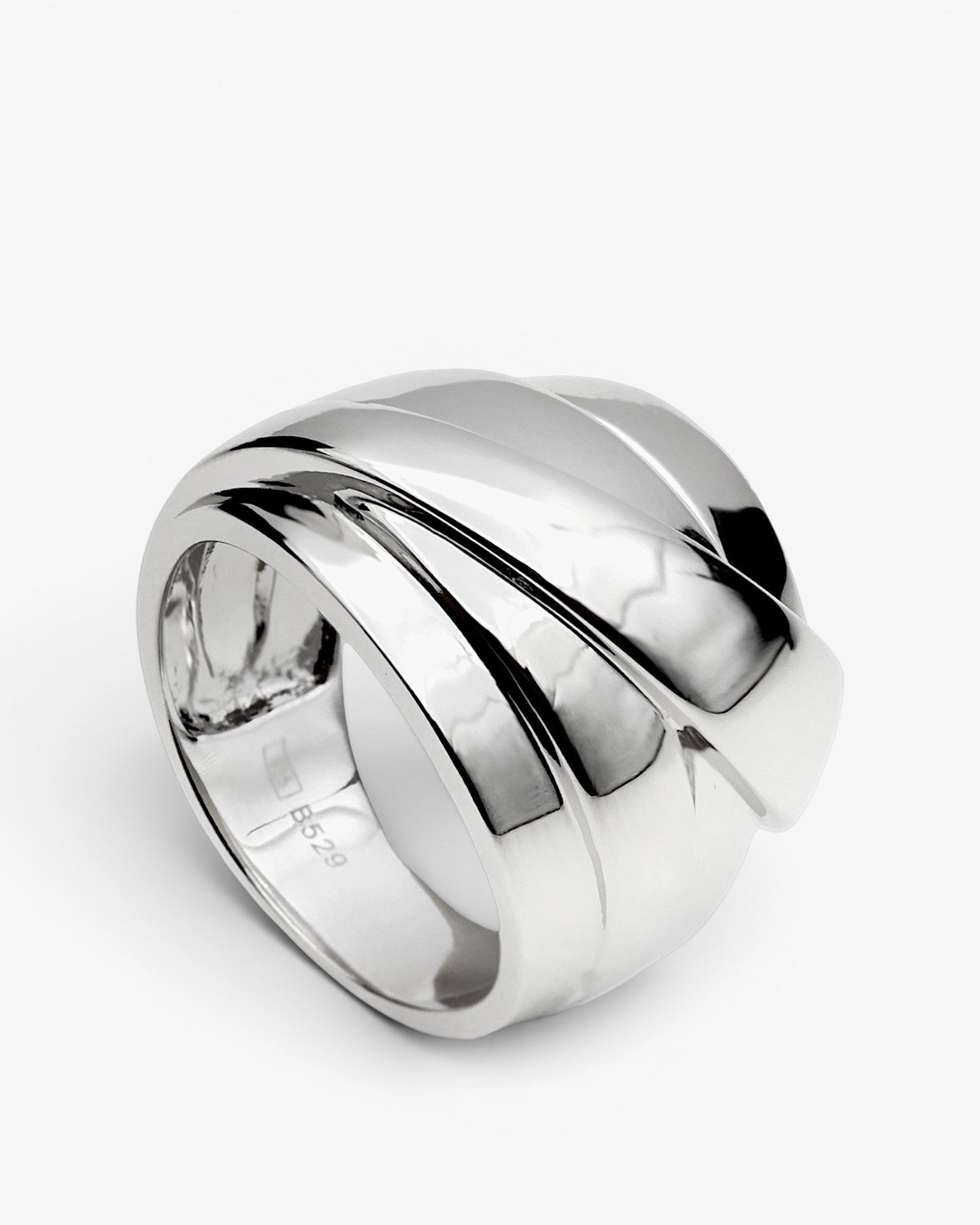 Anillos anchos de plata diseño envolvente