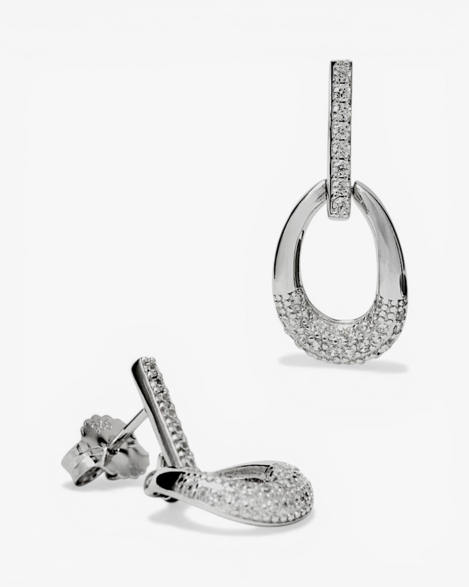 Pendientes originales forma ovalada colgante
