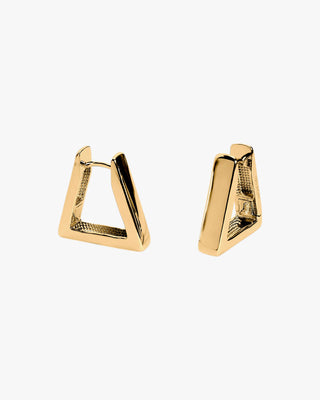 Boucles d'oreilles créoles minimalistes triangulaires en argent plaqué or
