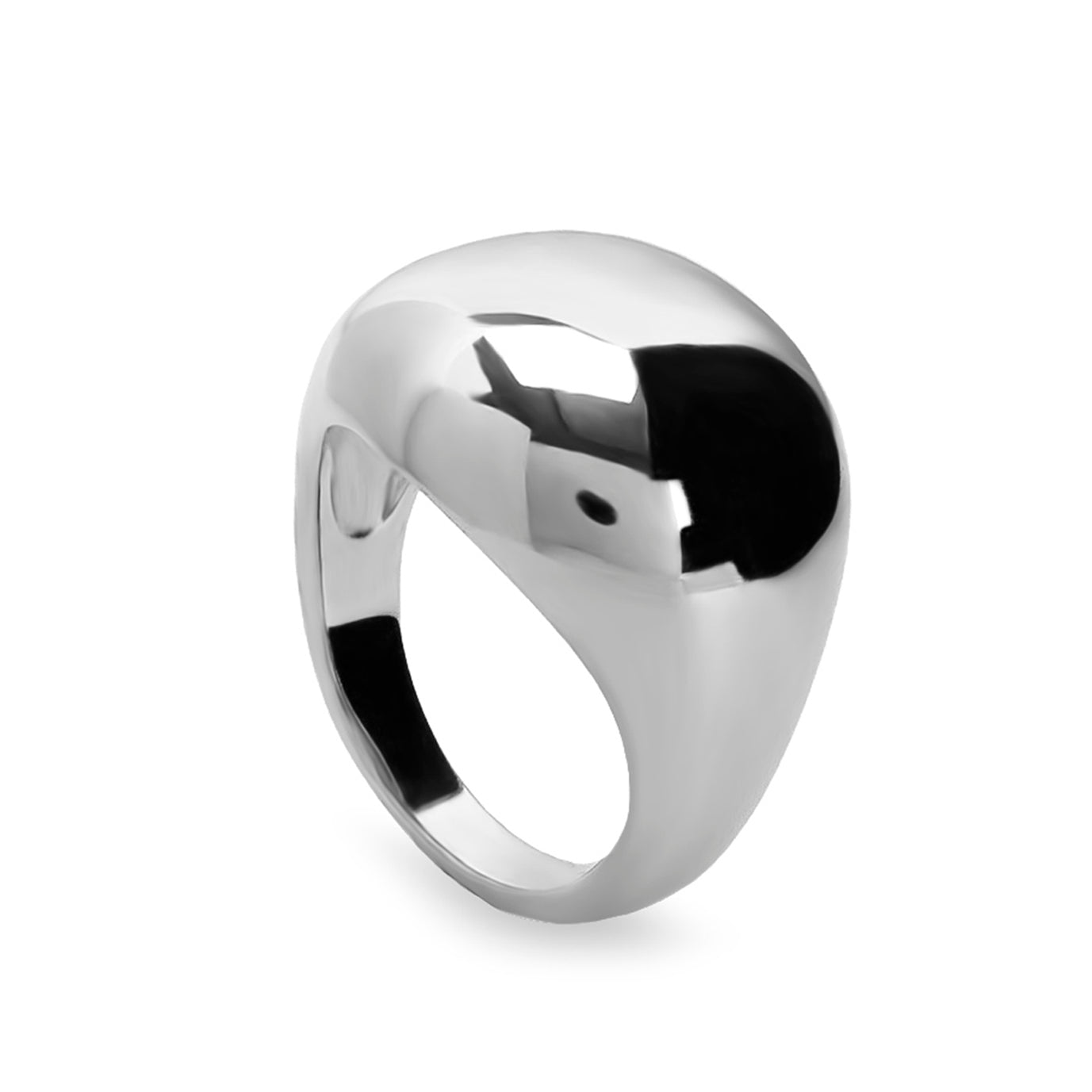 bague grande de argent design organique