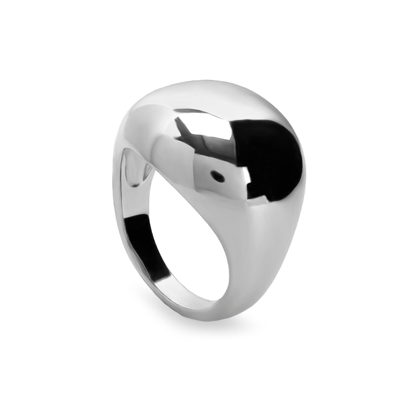 anillo grande de plata diseño orgánico