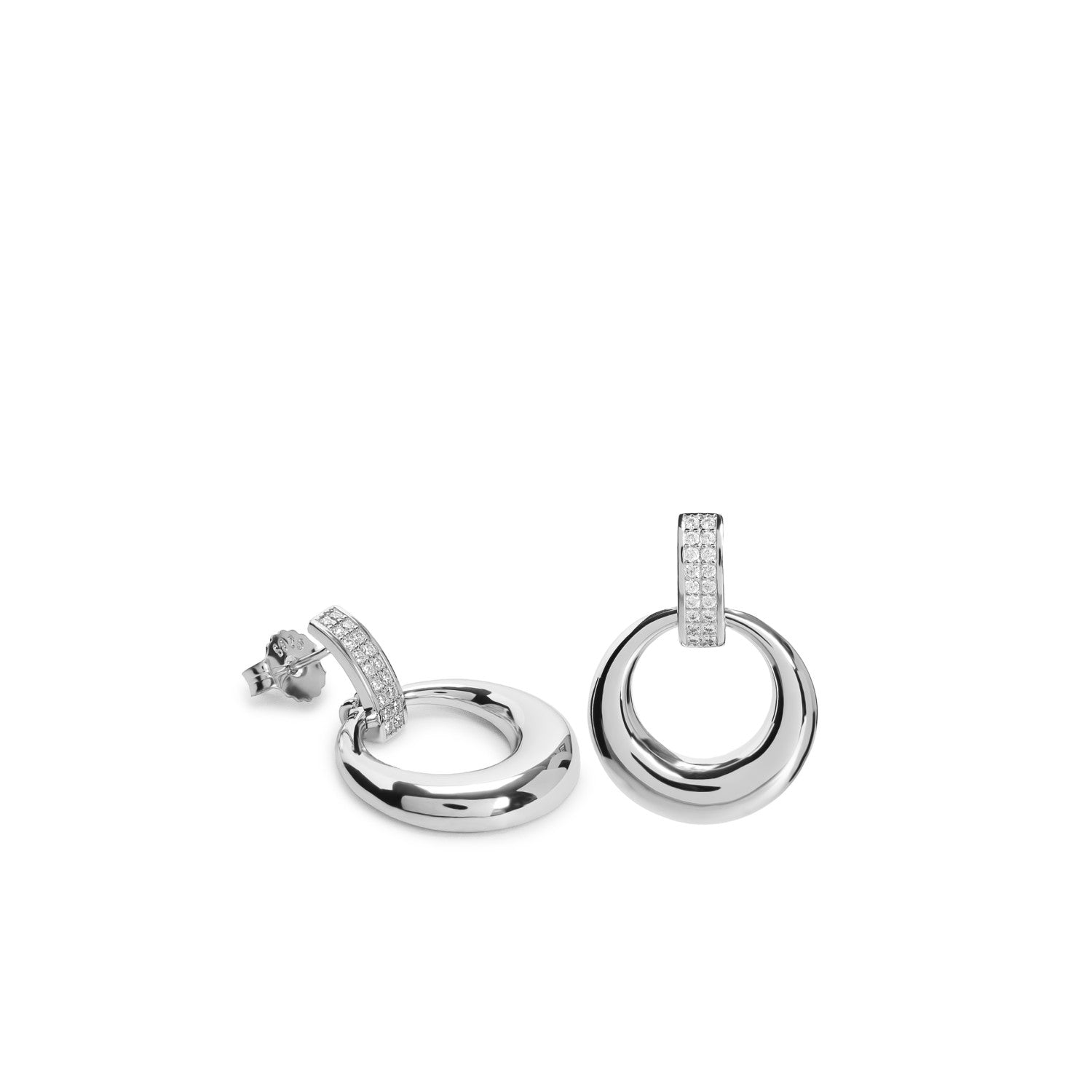 Pendientes originales forma circulo colgante