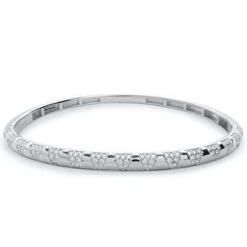 Bracelet d'esclave en argent à motif triangulaire et zircon cubique
