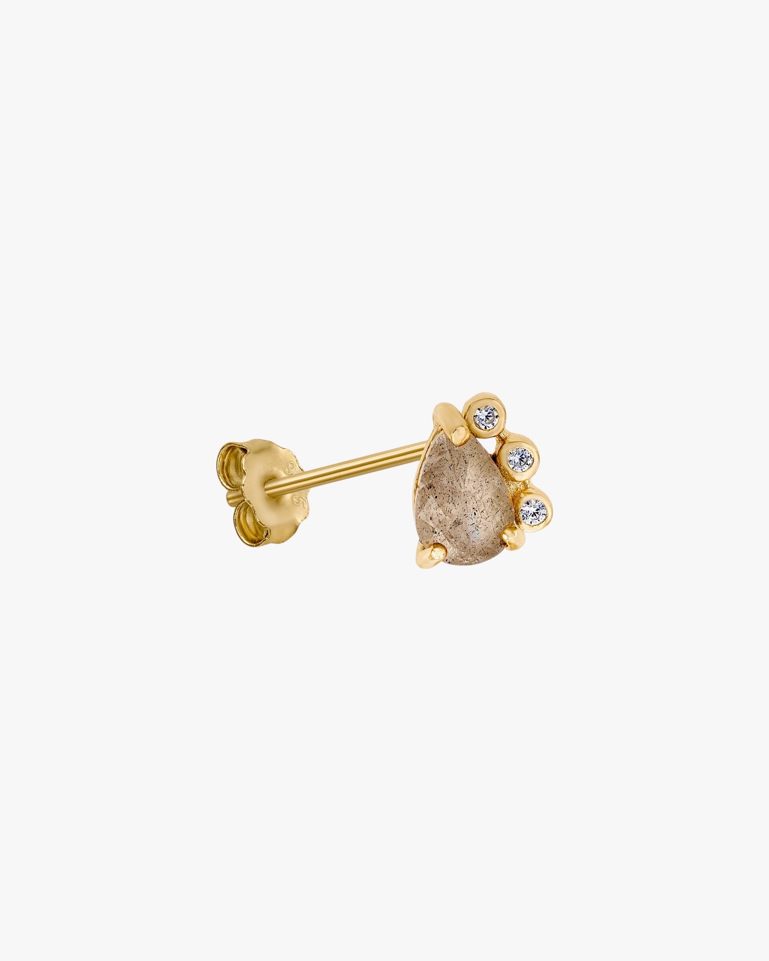 Piercing de piedra natural diseño labradorita y circonitas