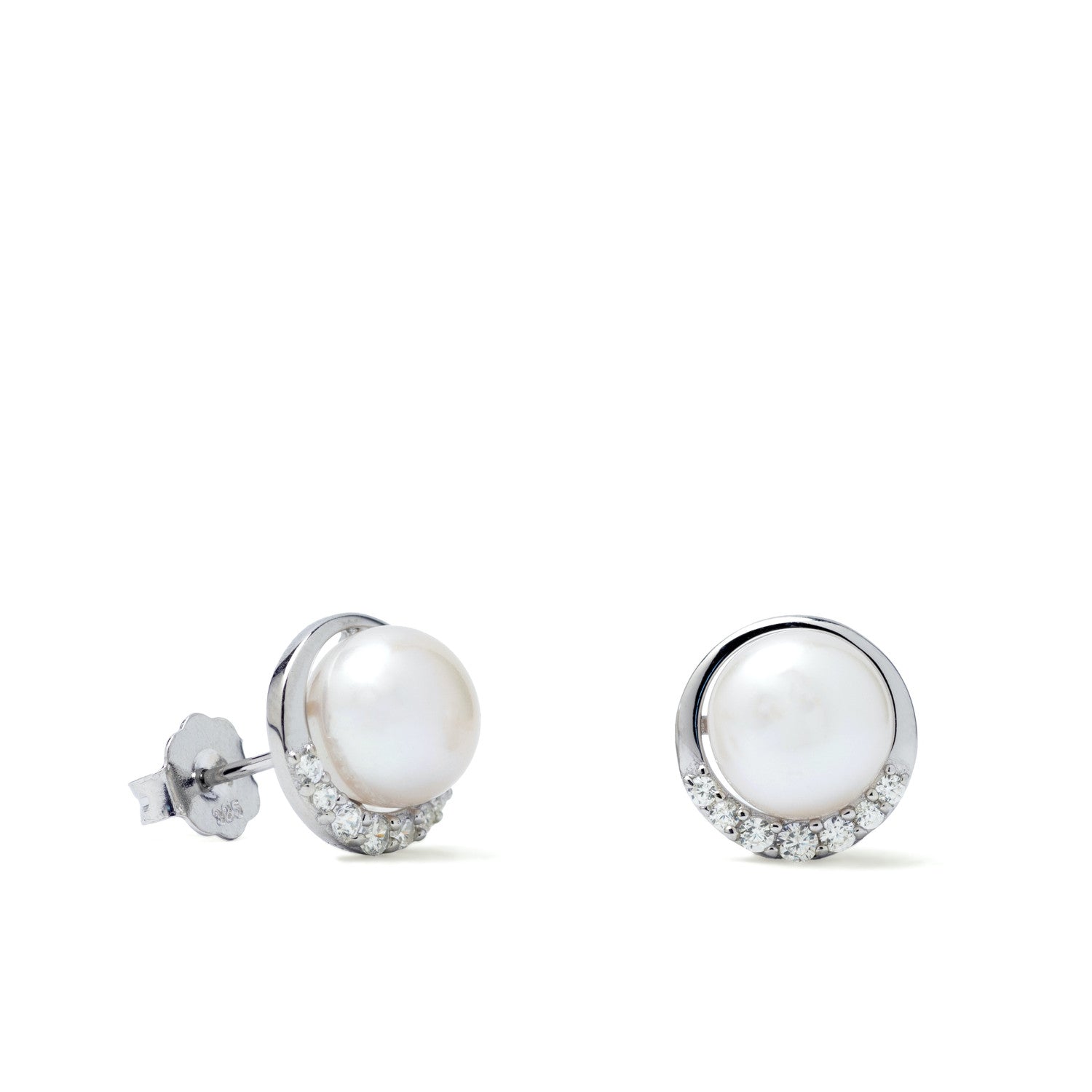 Boucles d'oreillesperle avec zircon