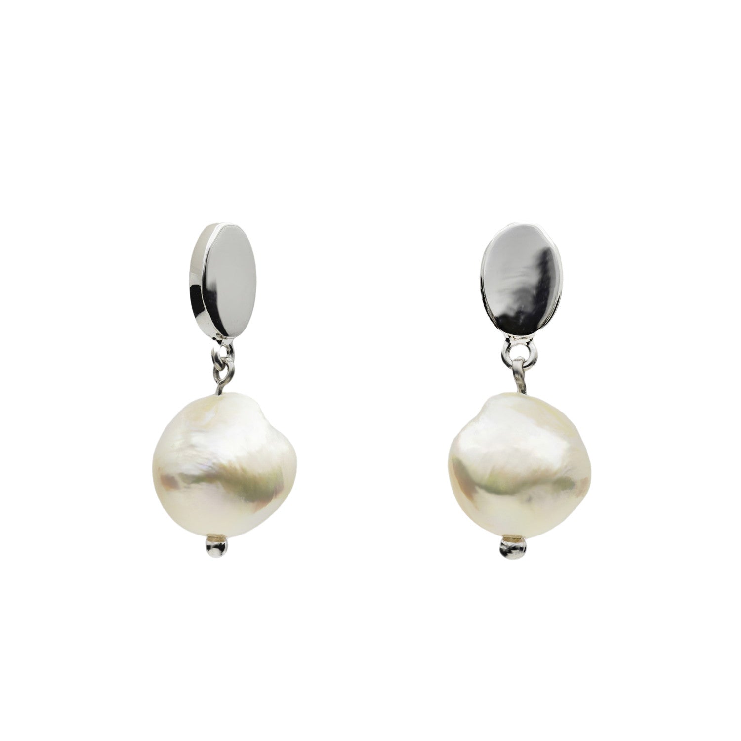 Pendientes perlas barrocas diseño minimalista