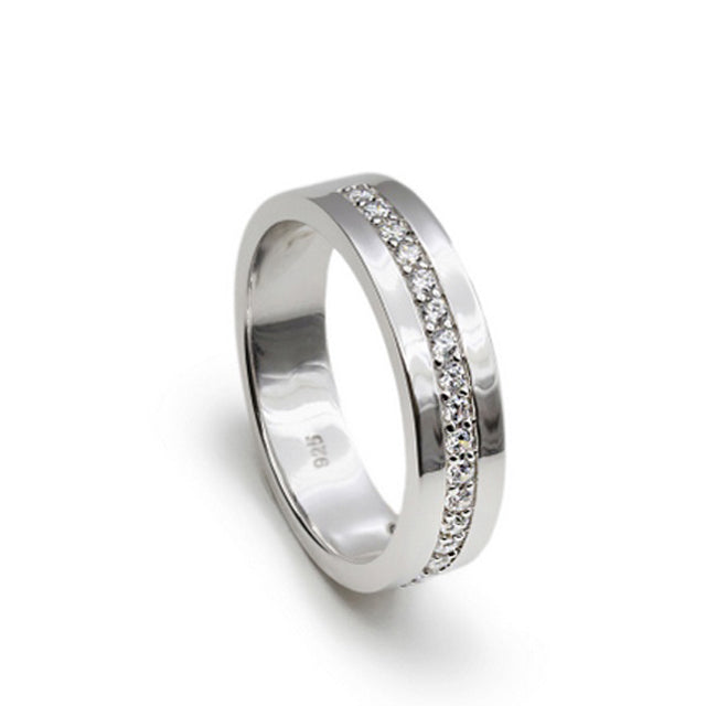 Anneaux zircons design classique avec mini zircons