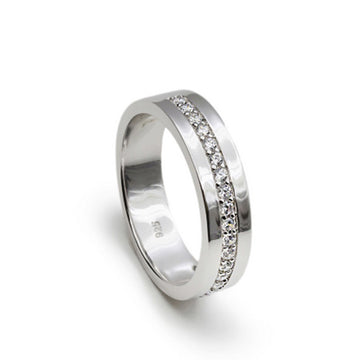 Anillos circonitas diseño clasico con tira mini circonitas