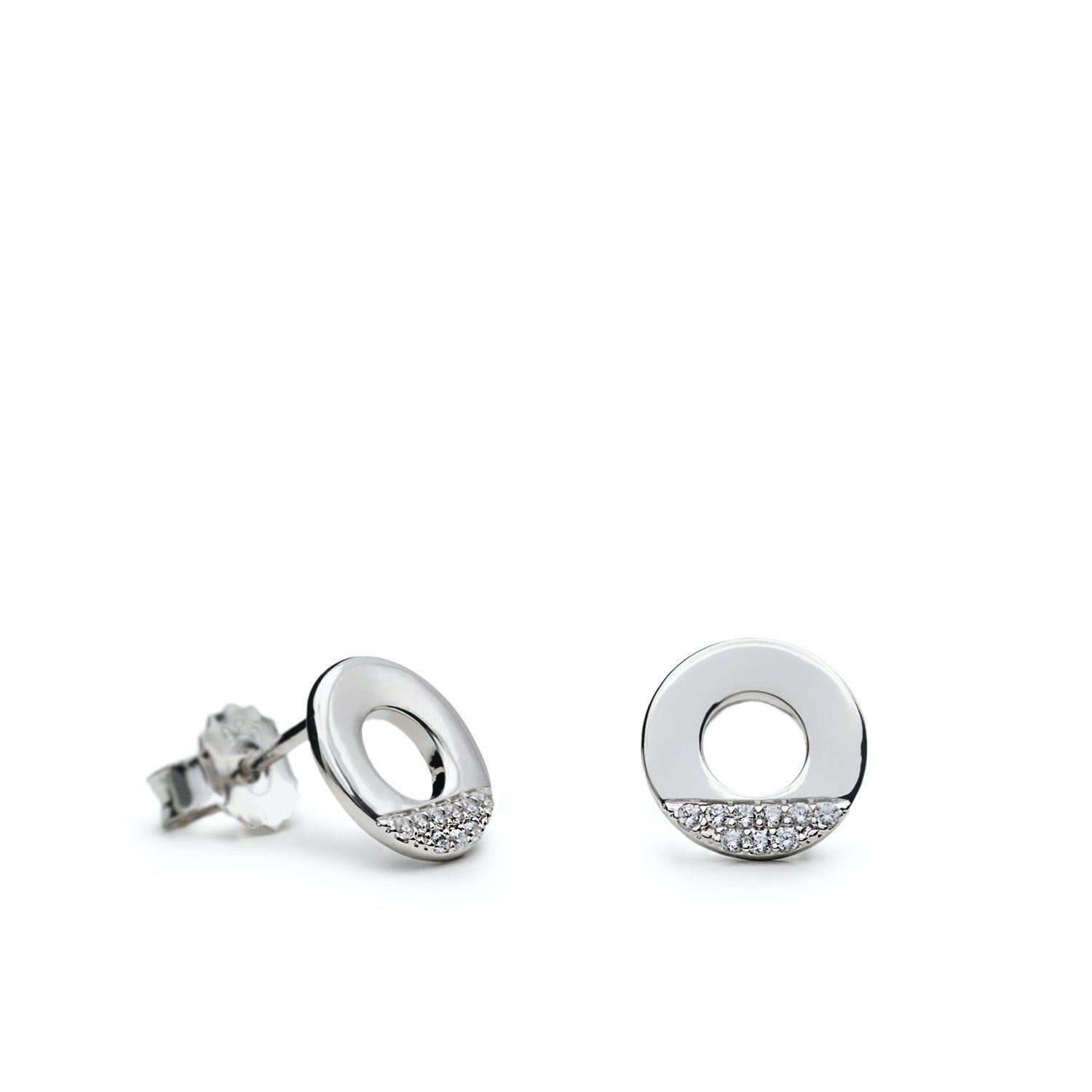 Boucles d'oreilles petits boucles d'oreillesargent cercle avec zircons