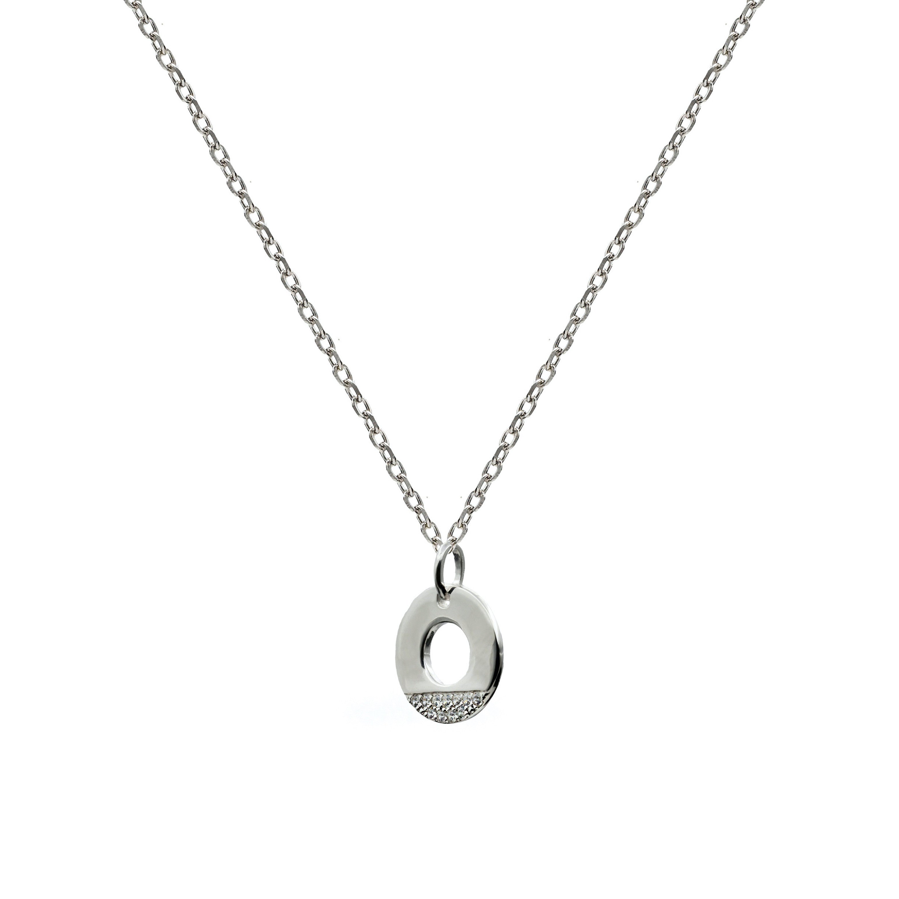 colliers petits de argent circulo avec zircons