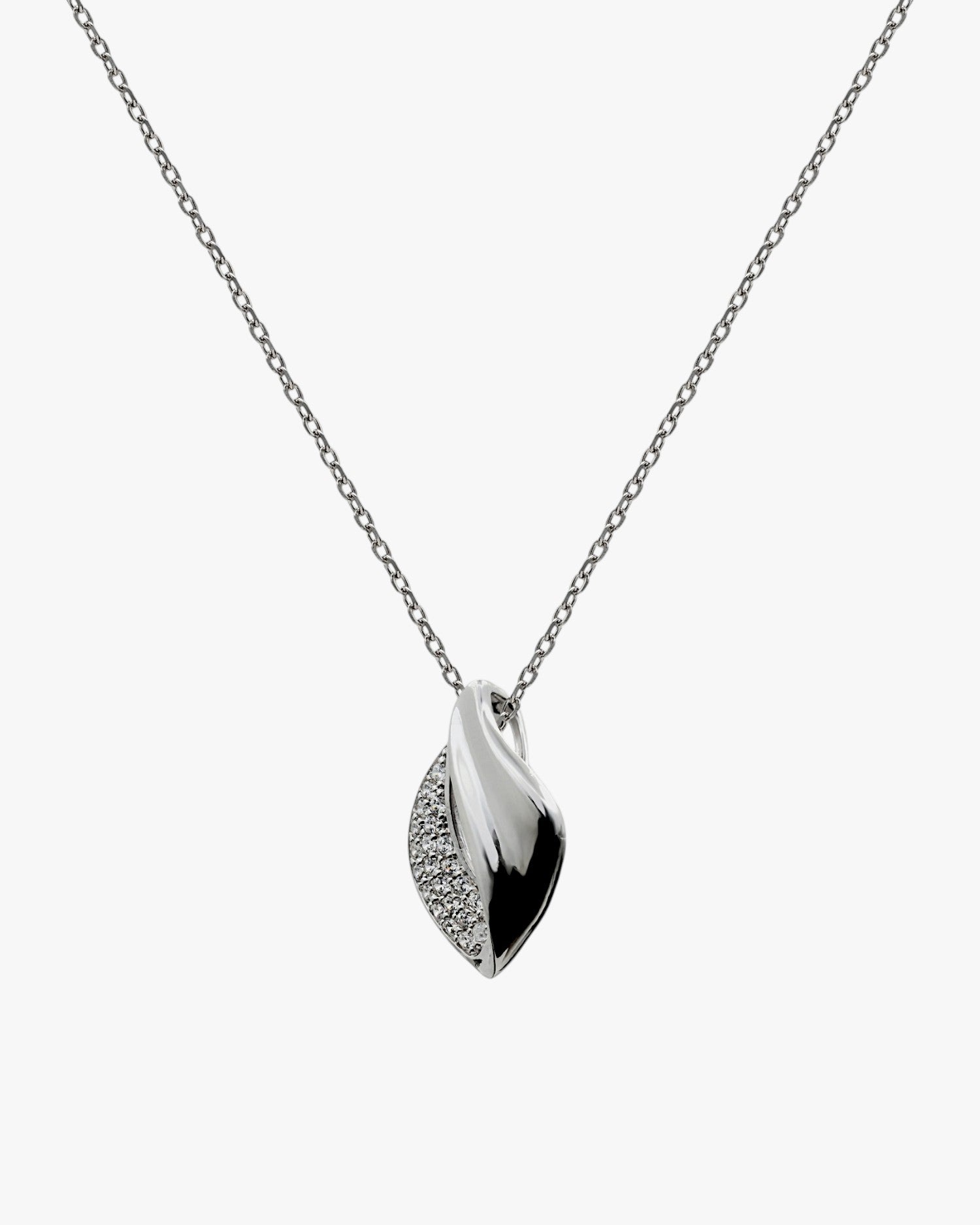 Small silver necklaces with linked cubic zirconia