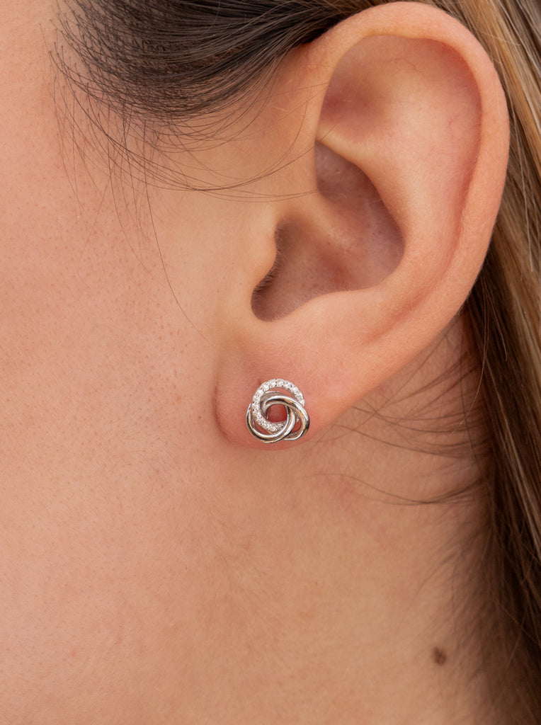 Pendientes de plata pequeños diseño espiral