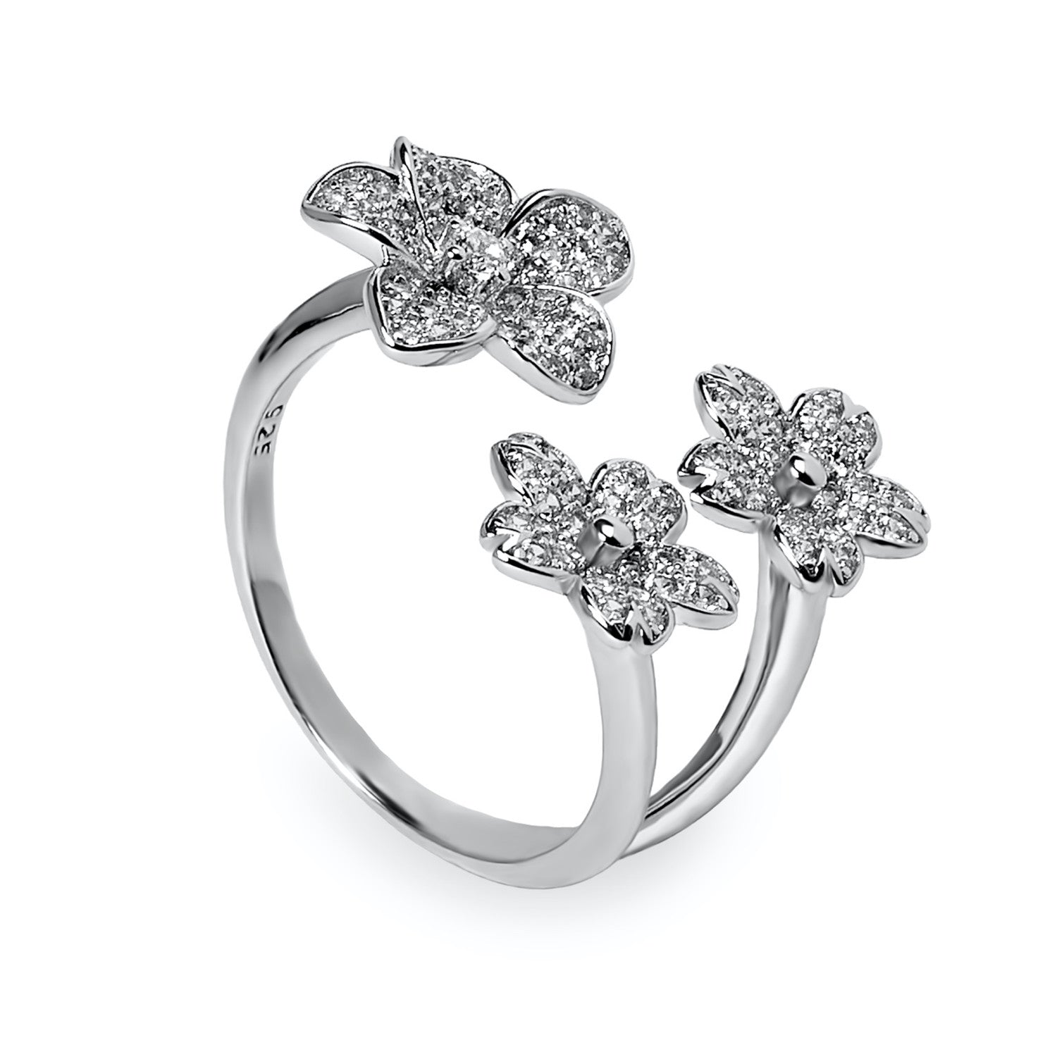 Anneaux de design avec inspiration florale ouverte