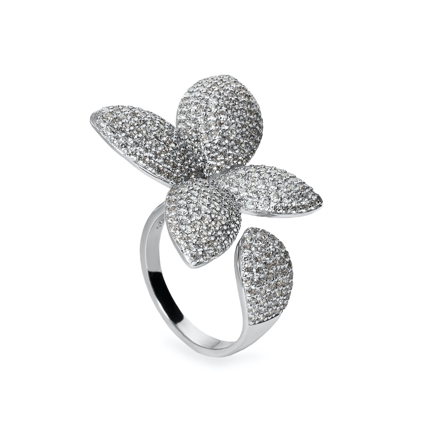 Anillos de diseño con forma de flor xxl abierto