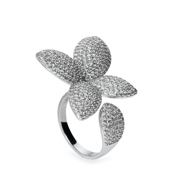 Anillos de diseño con forma de flor xxl abierto