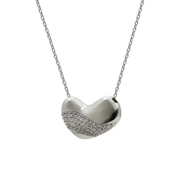 Colgante brillante de plata con onda de circonitas