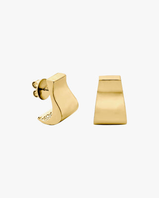 Pendientes con diseño geométrico y elegante en dorado