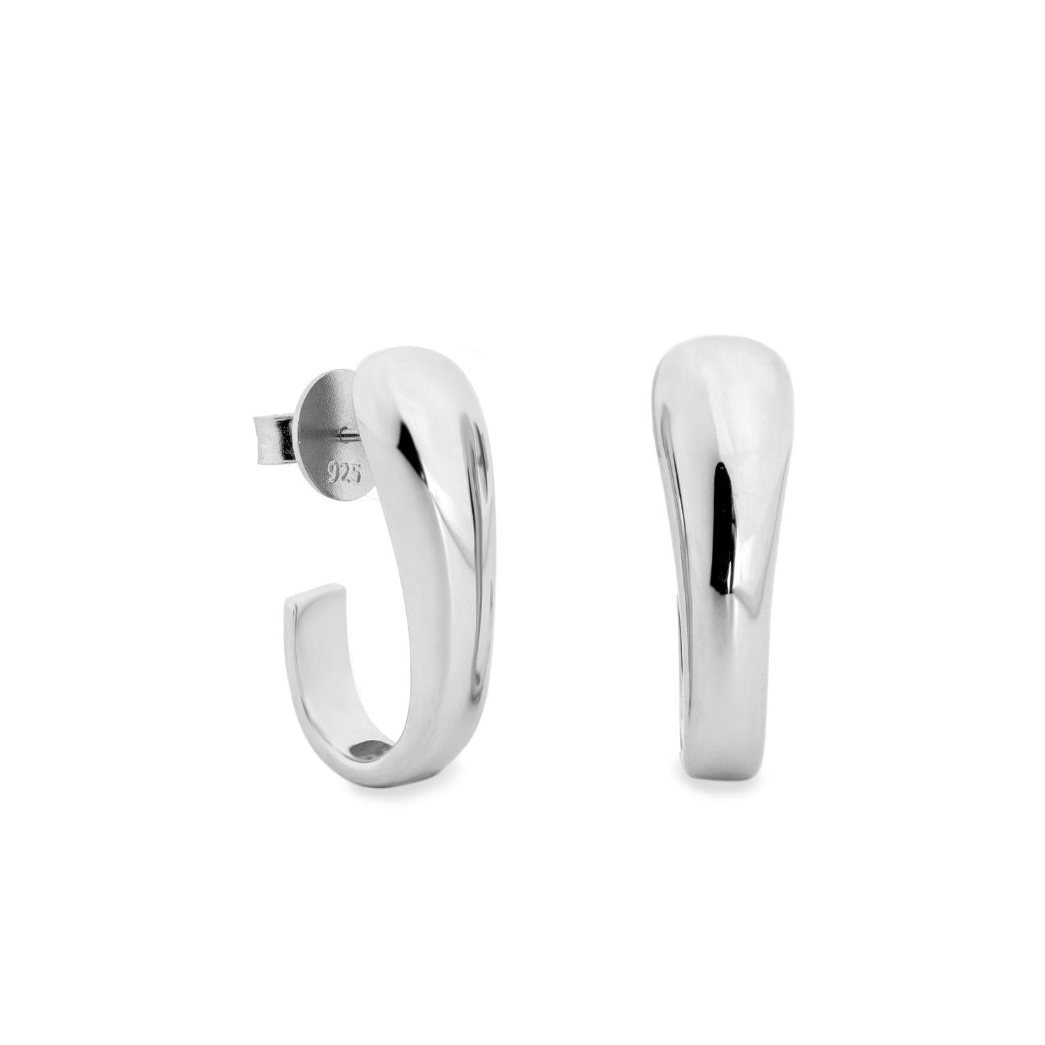 Boucles d'oreilles ouvertesargent créole avec design organique