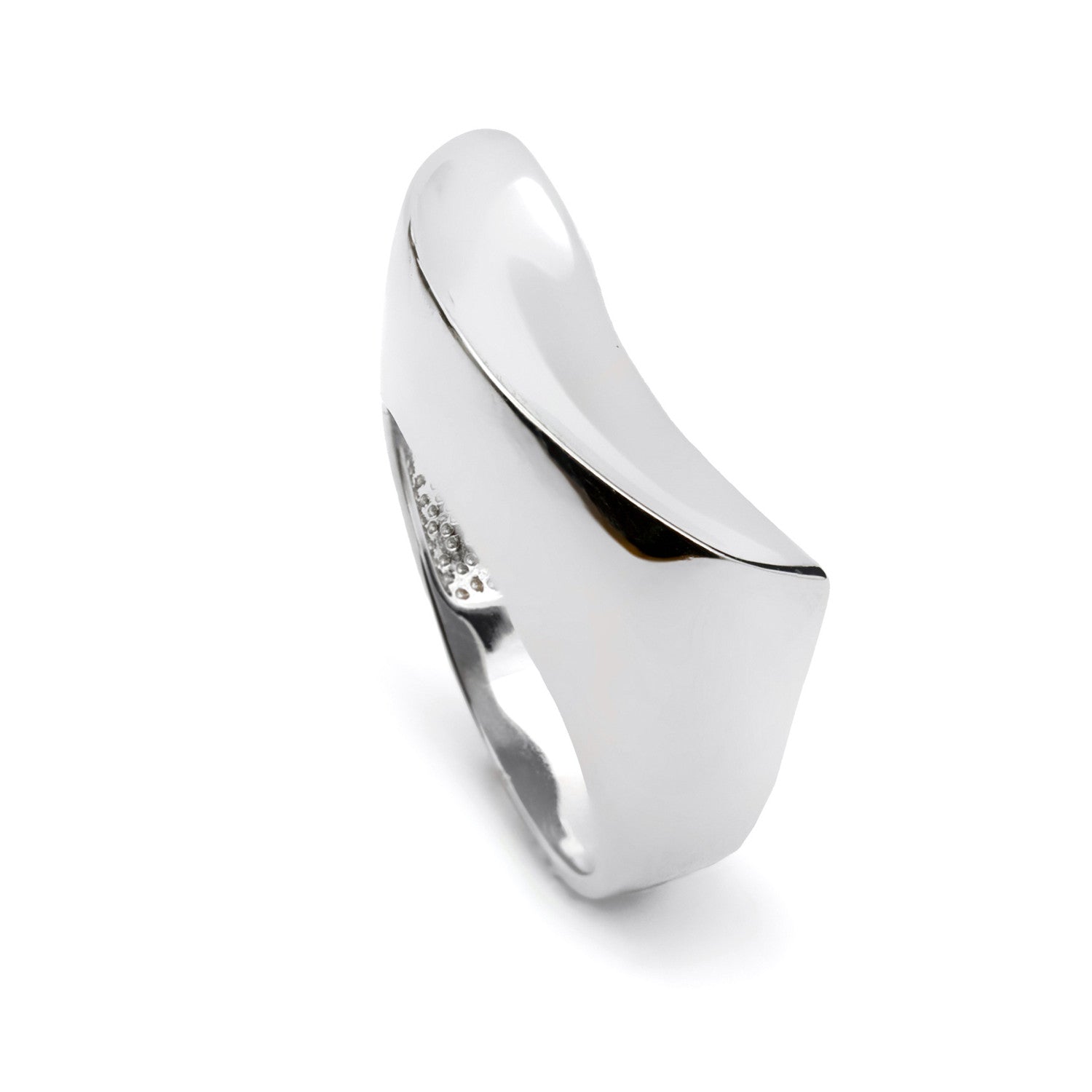 Anneaux de design enstyle courbé argent