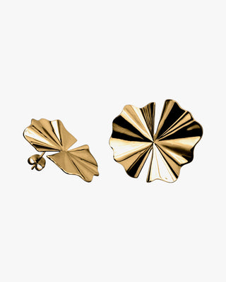 Pendientes originales de plata bañado con oro con diseño nature