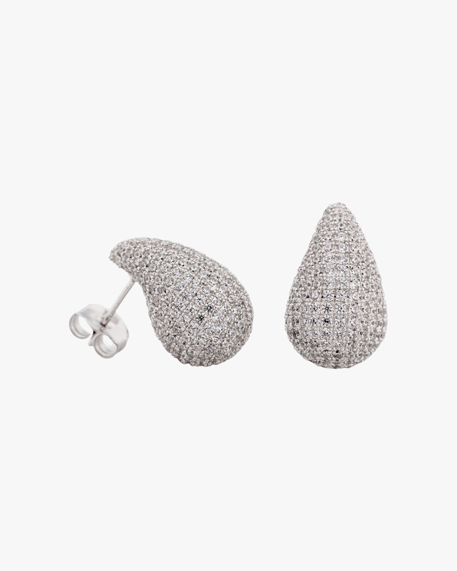 Pendientes originales de plata en forma de gota mini con circonita