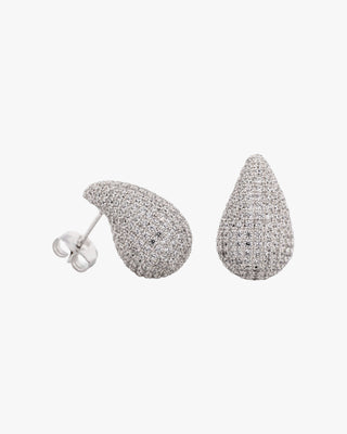 Pendientes originales de plata en forma de gota mini con circonita