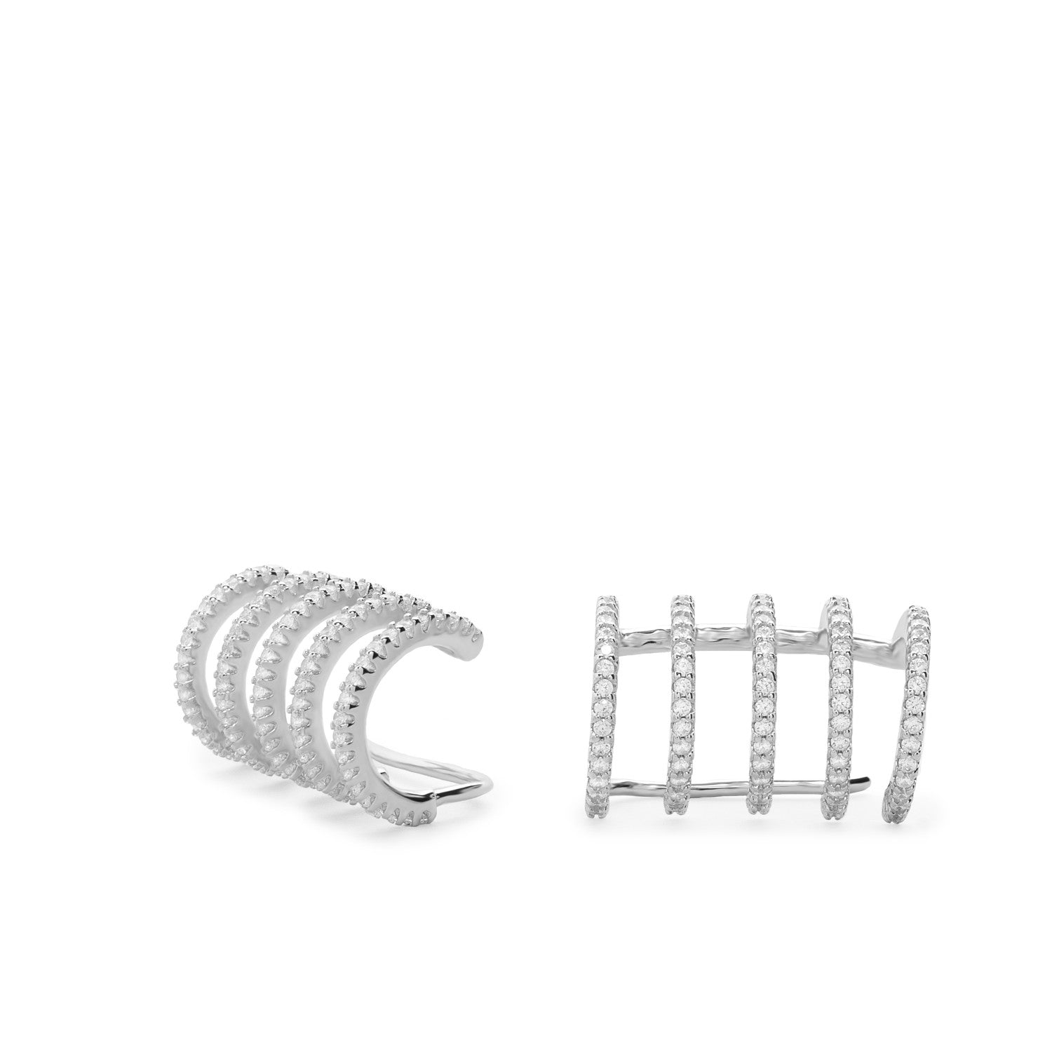 Pendiente trepadora esctructura semi circulo con circonitas