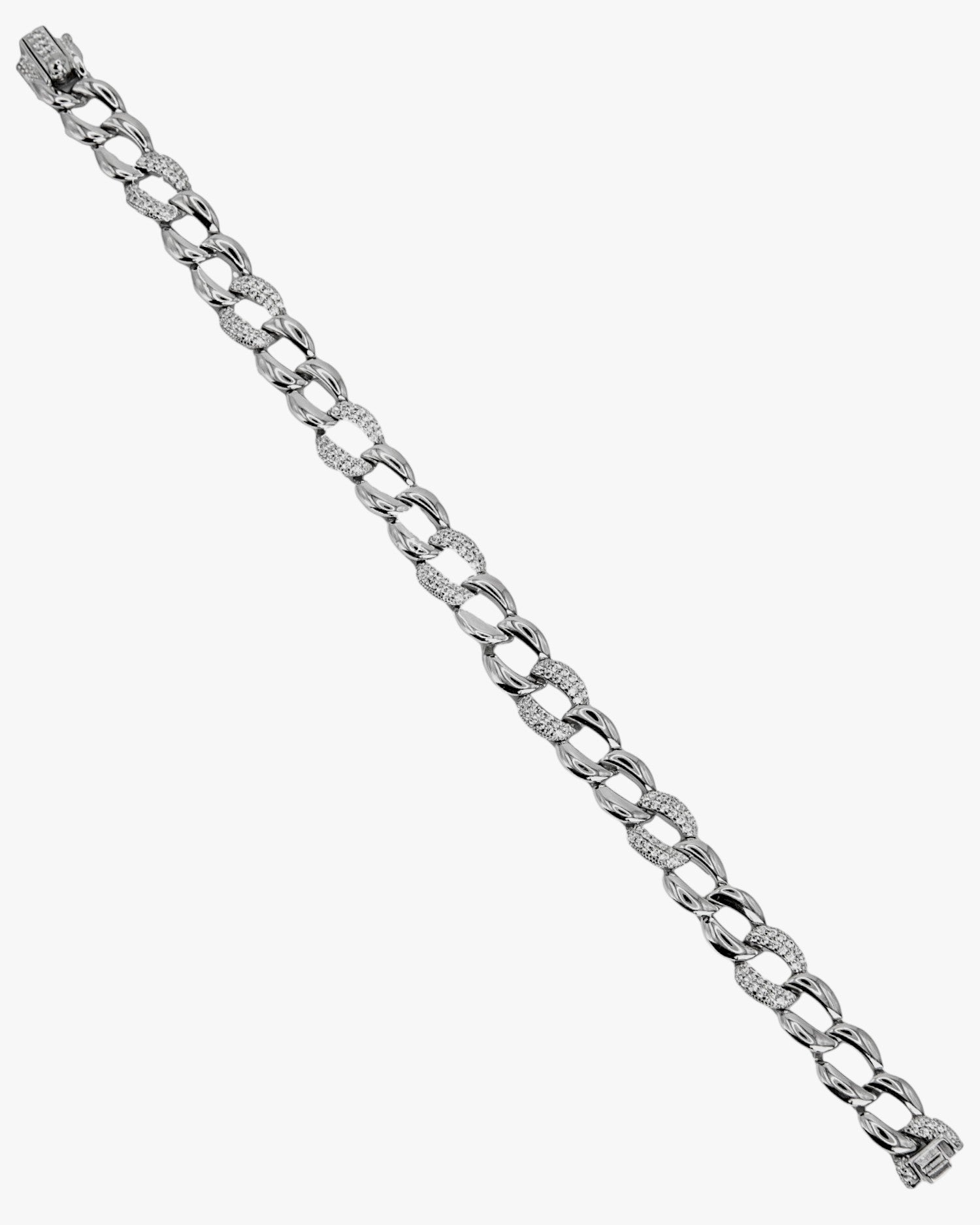 Pulseras eslabones de plata combinados con circonitas