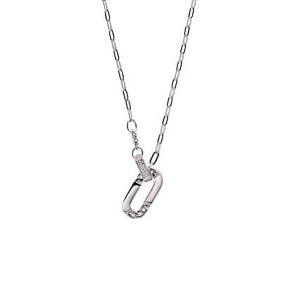 collier de argent pièce lien avec zircons et chaîne