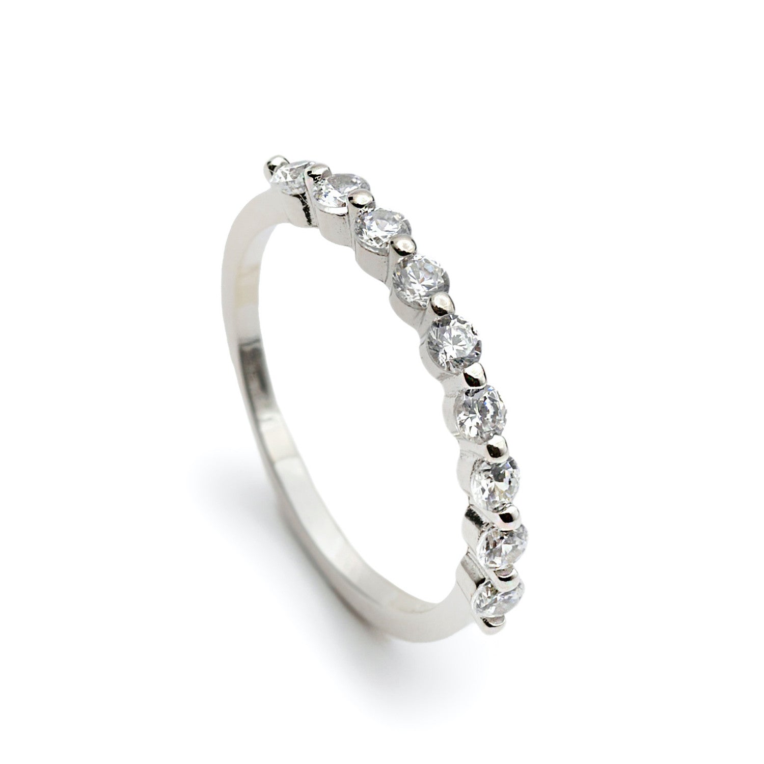 Rings fins de argent avec zircons serti