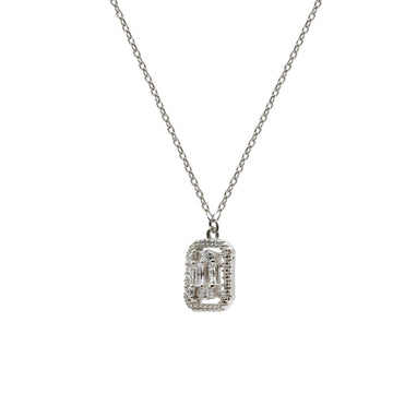 Collar pequeño de plata con circonita en forma rectangular