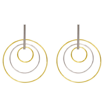 Pendientes de plata bicolor compuestos por círculos de varios tamaños